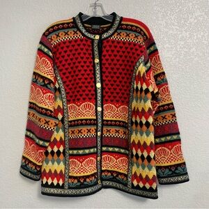 Vrikke Cardigan Sweater Womens M Wool Norwegian Irene Haugland Zahl Nordic